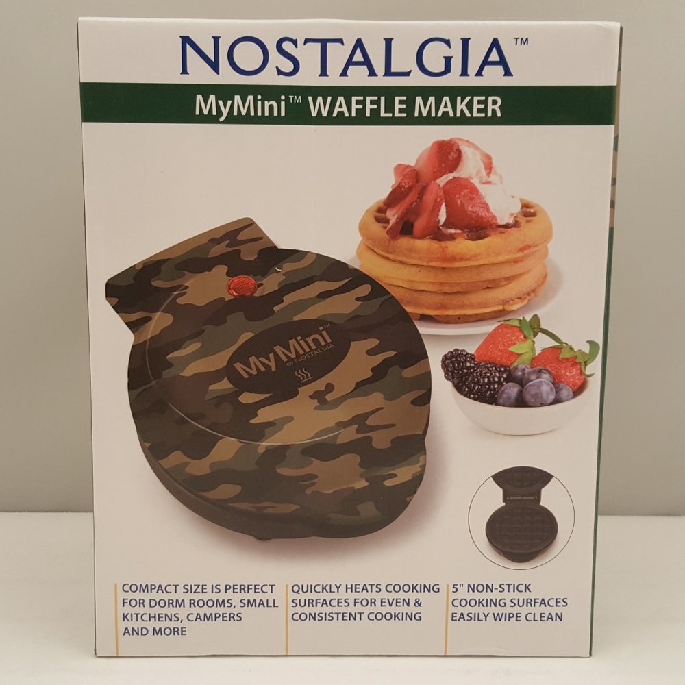 NOSTALGIA MyMini Waffle Maker  Camouflage NEW